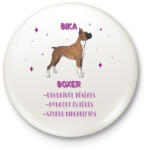 printfashion Bika - Boxer - Kitűző, hűtőmágnes - Fehér (13345829)