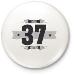 printfashion b-day-37-dark-lightgrey - Kitűző, hűtőmágnes - Fehér (3076390)