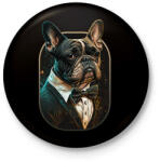 printfashion Francia Bulldog öltönyben - Kitűző, hűtőmágnes - Fekete (12606606)