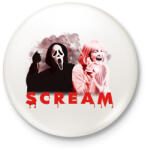 printfashion Scream - Kitűző, hűtőmágnes - Fehér (16786440)