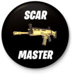 printfashion SCAR Master - Fortnite (Fehér) - Kitűző, hűtőmágnes - Fekete (3097384)