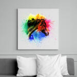 printfashion absztrakt ló arc - Vászonkép - Fehér (6627102)