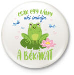 printfashion Egy lány - Béka - Kitűző, hűtőmágnes - Fehér (10771121)