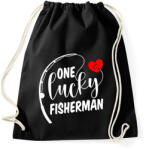 printfashion Horgász páros -egy szerencsés horgász 2 - Sportzsák, Tornazsák - Fekete (6065818)