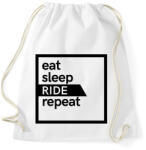 printfashion Eat sleep ride repeat - Sportzsák, Tornazsák - Fehér (1641690)