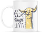 printfashion Élj, nevess, LLAMA - Bögre - Fehér (1624174)
