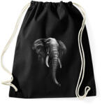printfashion Elefánt portré - Sportzsák, Tornazsák - Fekete (4846144)