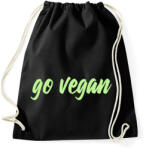 printfashion Go vegan - Sportzsák, Tornazsák - Fekete (2285720)