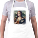 printfashion Mona Lisa sörrel - Kötény - Fehér (14728757)