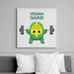 printfashion Vegan Gains - Vászonkép - Fehér (6641336)