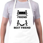 printfashion Friend - Best friend - Kötény - Fehér (13494681)