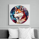 printfashion ólomüveg Akita Inu - Vászonkép - Fehér (16700452)