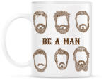 printfashion Be a man - Szakállas minta - Bögre - Fehér (6840265)