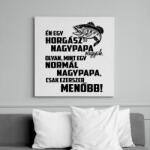 printfashion Nagypapa horgász - Vászonkép - Fehér (6628804)