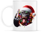 printfashion Vicces karácsonyi rocker party gorilla - Bögre - Fehér (15256134)