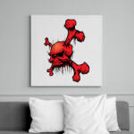 printfashion piros koponya - Vászonkép - Fehér (6636019)