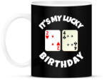 printfashion 24 POKER SZÜLINAP - Bögre - Fekete (9783153)