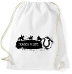 printfashion Horses are my life - Fekete-fehér - Sportzsák, Tornazsák - Fehér (6320625)