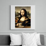 printfashion Kávés Mona Lisa - Vászonkép - Fehér (15976403)