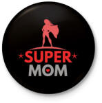printfashion supermom2 - Kitűző, hűtőmágnes - Fekete (4753505)