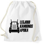 printfashion Legjobb kamionos apuka - Sportzsák, Tornazsák - Fehér (1002861)
