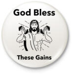 printfashion Isten áldott izmai - Kitűző, hűtőmágnes - Fehér (3083270)