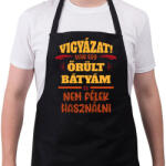 printfashion Van egy őrült bátyám - Kötény - Fekete (14063616)