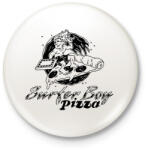 printfashion Surfer Boy Pizza - Kitűző, hűtőmágnes - Fehér (7293794)