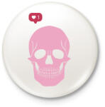 printfashion PInk Skull - Kitűző, hűtőmágnes - Fehér (3083862)