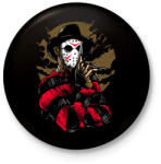 printfashion Freddy & Jason - Kitűző, hűtőmágnes - Fekete (3091418)