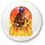 printfashion Tűzoltó - Kitűző, hűtőmágnes - Fehér (11754589)