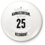 printfashion kamasz-25-black-white - Kitűző, hűtőmágnes - Fehér (3076740)