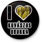 printfashion I Love Kovászos Uborka - Kitűző, hűtőmágnes - Fekete (16365242)