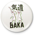 printfashion BAKA meme rabbits - Kitűző, hűtőmágnes - Fehér (4367499)
