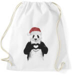 printfashion Santa panda - Sportzsák, Tornazsák - Fehér (464175)