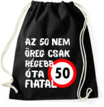 printfashion 50 éves Fehér. - Sportzsák, Tornazsák - Fekete (16110047)