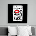 printfashion Kölcsön csók? - Vászonkép - Fekete (6641442)