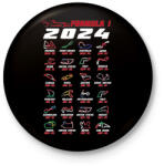 printfashion Formula 1 - 2024 versenynaptár - Kitűző, hűtőmágnes - Fekete (14432457)