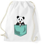 printfashion Panda zsebben - Sportzsák, Tornazsák - Fehér (13141549)