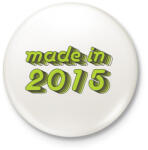 printfashion made-in-2015-green-grey - Kitűző, hűtőmágnes - Fehér (3076272)