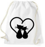 printfashion Szerelmes cicák - Sportzsák, Tornazsák - Fehér (1038194)