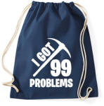 printfashion Fortnite - 99 Problems - Sportzsák, Tornazsák - Sötétkék (931342)