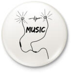 printfashion music - Kitűző, hűtőmágnes - Fehér (4139293)