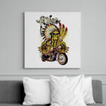 printfashion motorkerékpár és koponya - Vászonkép - Fehér (6635786)