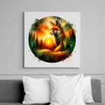 printfashion Cuki erdei róka - Vászonkép - Fehér (15379223)