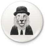 printfashion Sir lion - Kitűző, hűtőmágnes - Fehér (3074883)