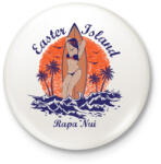 printfashion Rapa Nui - Kitűző, hűtőmágnes - Fehér (3074517)