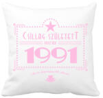 printfashion csillag-1991-pink - Párnahuzat, Díszpárnahuzat - Fehér (553784)