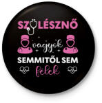 printfashion Szülésznő vagyok - Kitűző, hűtőmágnes - Fekete (7443237)