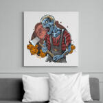 printfashion Halloween csontváz szörny - Vászonkép - Fehér (9454982)